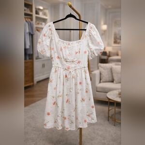 NWT Altr'd State Floral White Dress with Pink Accents